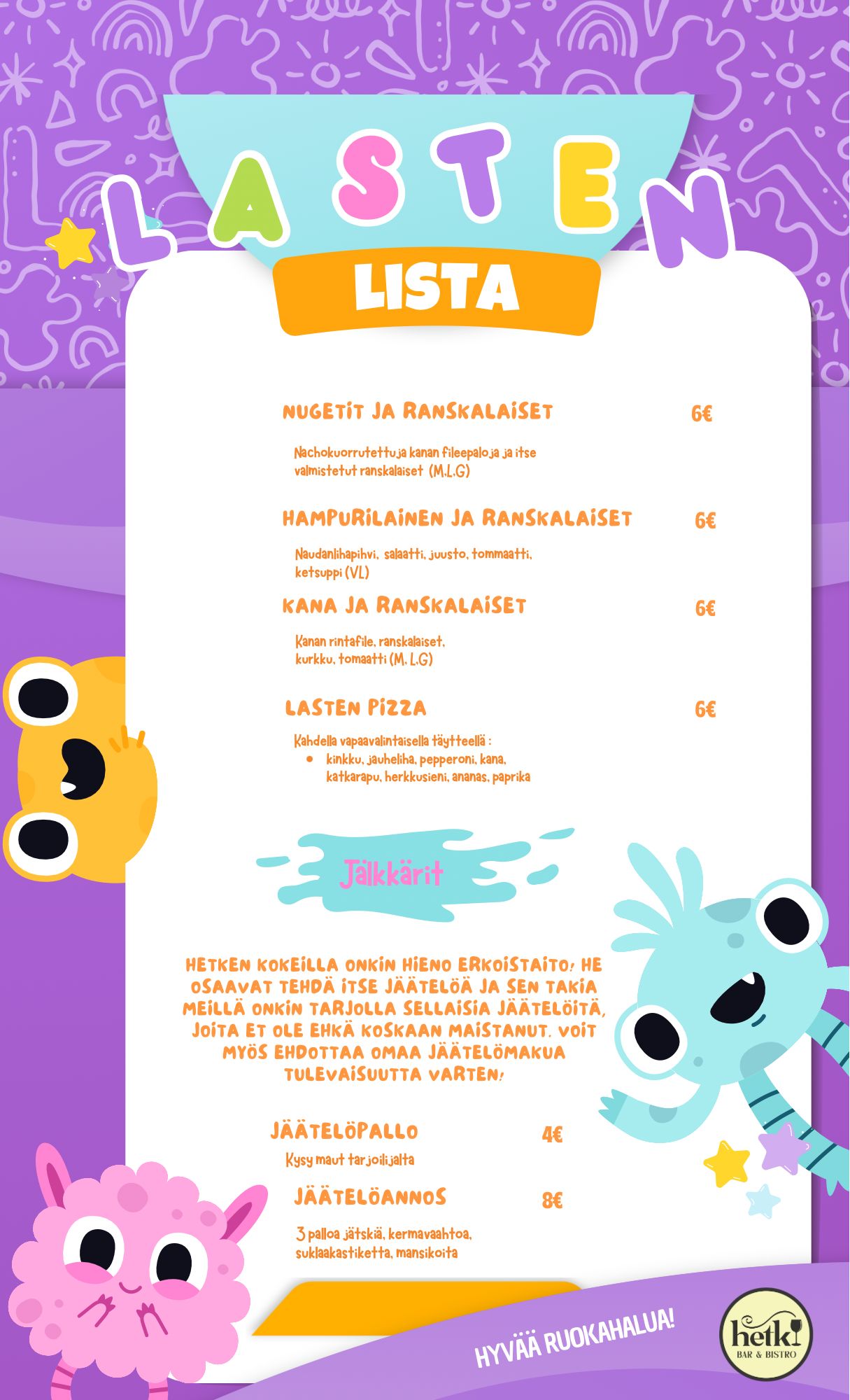 Lasten menu