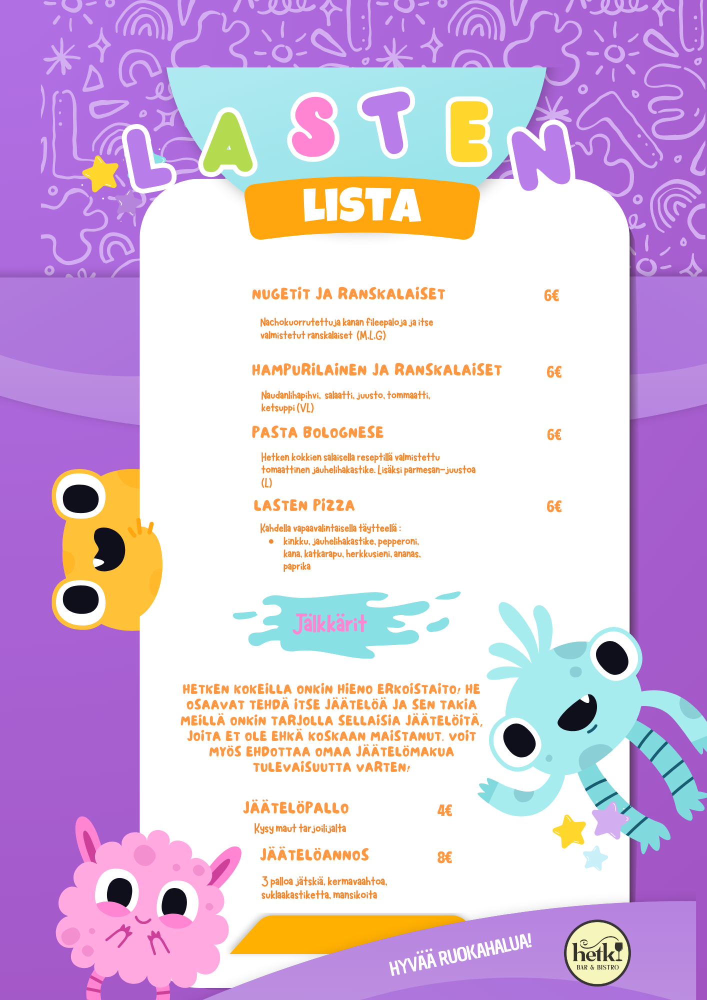 Lasten menu