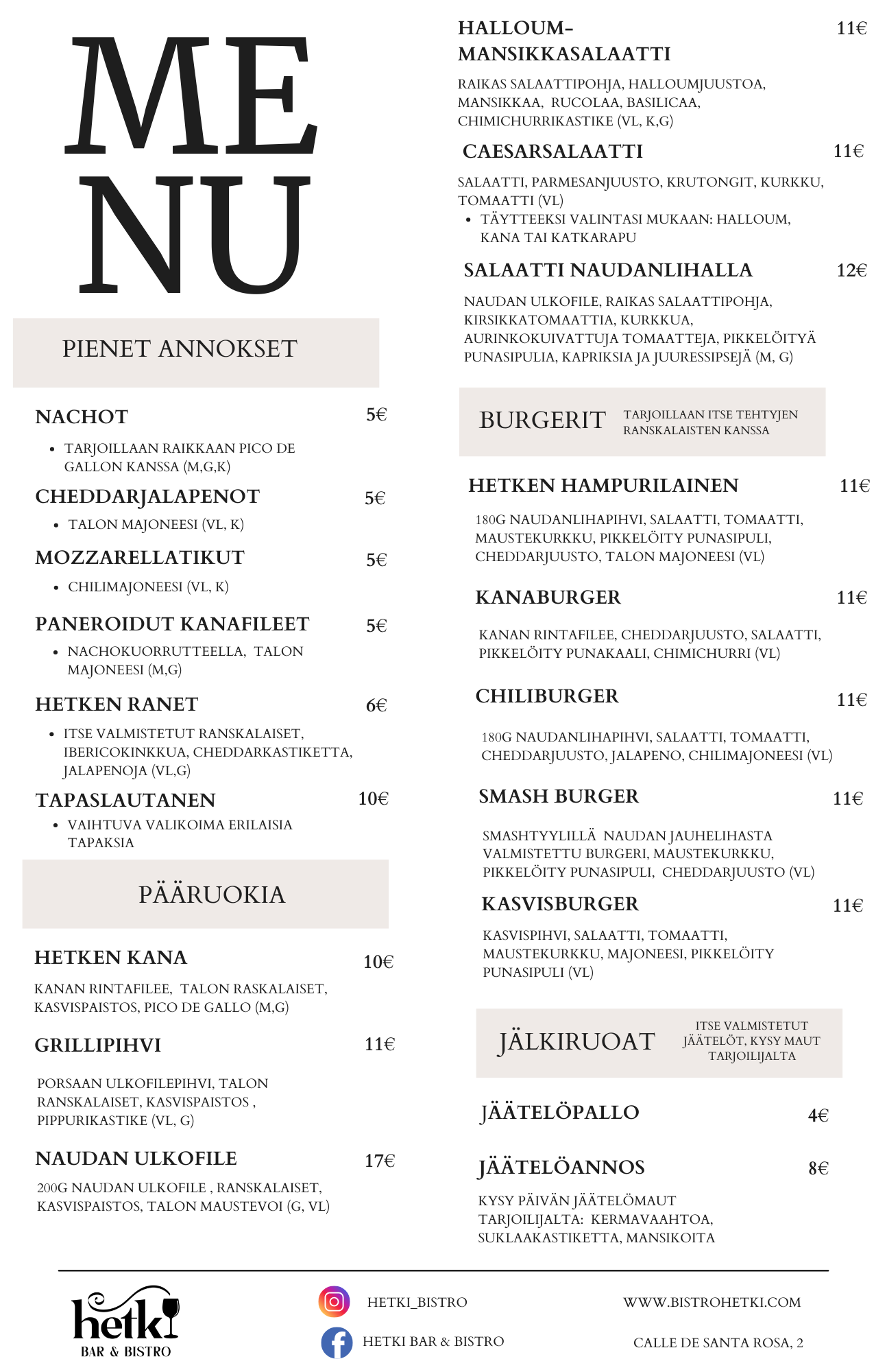 Main menu
